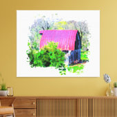 *~* Landelijk Boerderij AR19 Rustieke Oude Schuur Canvas Afdruk (Insitu (Woonkamer))