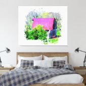 *~* Landelijk Boerderij AR19 Rustieke Oude Schuur Canvas Afdruk (Insitu (Slaapkamer))