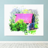 *~* Landelijk Boerderij AR19 Rustieke Oude Schuur Canvas Afdruk (Insitu (Houten vloer))