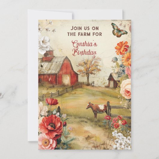 Landelijk Boerderij Feest Thema Kaart (Voorkant)