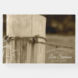 Landelijk Boerderij Fence Post Celebration of Life Gastenboek