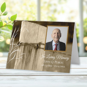 Landelijk Boerderij hek Post begrafenis Memorial S Bedankkaart