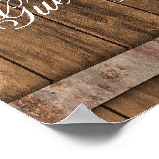 Landelijk boerderij houten gastenboek poster (Hoek)