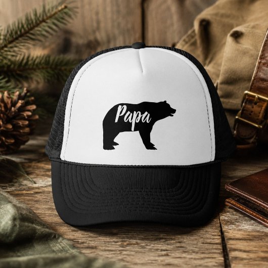 landelijk bosdier papa beer trucker pet