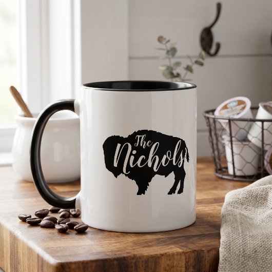 Landelijk Buffalo Familie Monogram Mok