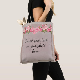 Landelijk Chic Bloemig Omlijst Gepersonaliseerd Bo Tote Bag