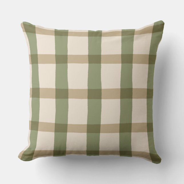 Landelijk Cottage Plaid Kussen (Voorkant)