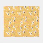 Landelijk cottageprint geel fleece deken (Voorkant (Horizontaal))