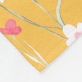 Landelijk cottageprint geel fleece deken (Hoek)