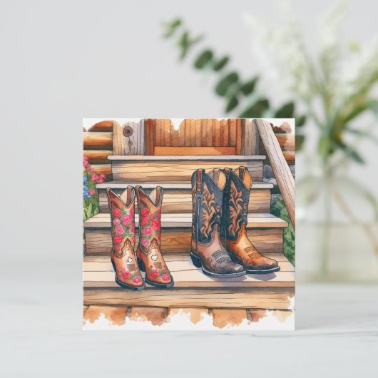 Landelijk Country en Western Valentijnsdag Feestdagenkaart (Staand voorkant)