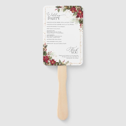 Landelijk Dennengebinde Kerstster Bloem Bruidsprog Handwaaier (Achterkant)