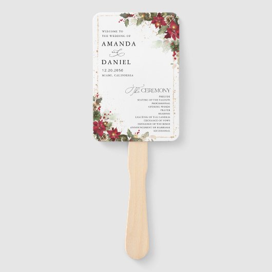 Landelijk Dennengebinde Kerstster Bloem Bruidsprog Handwaaier (Voorkant)