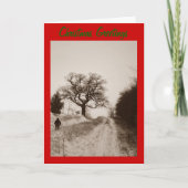 Landelijk Engels Country Lane Sneeuwscène Kerstmis Feestdagen Kaart (Voorkant)