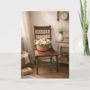 Landelijk Franse Stoel Wenskaart – Cottage Core Kaart