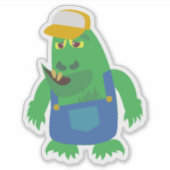Landelijk Gebakken Grappig Cartoon Monster Karakte Sticker (Voorkant)