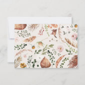 Landelijk gebladerte, bloemen- en hertenhuwelijk save the date (Achterkant)