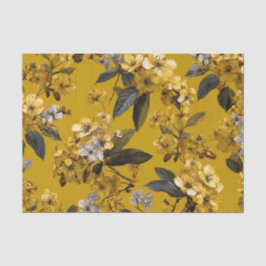 Landelijk Geel Botanisch Kordaat Vintage Boho Bloe Tissuepapier