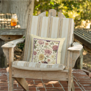 Landelijk geel floral faux textured patroon buitenkussen