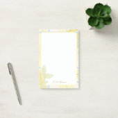 Landelijk geruit namaaklinnen in botergeel en blau post-it® notes (Kantoor)