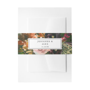 Landelijk Goud, Paars & Blush Roze Bloemstuk 2 v2 Uitnodigingen Wikkel
