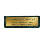 Landelijk gouden verloop smaragdgroene retouradres etiket (Voorkant)