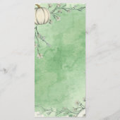 Landelijk groene herfstpompoen trouwmenu menu (Achterkant)