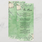 Landelijk groene herfstpompoen trouwmenu menu (Voorkant / Achterkant)