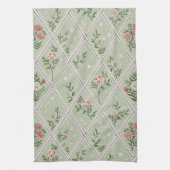 Landelijk groene vintage bloem theedoek (Verticaal)
