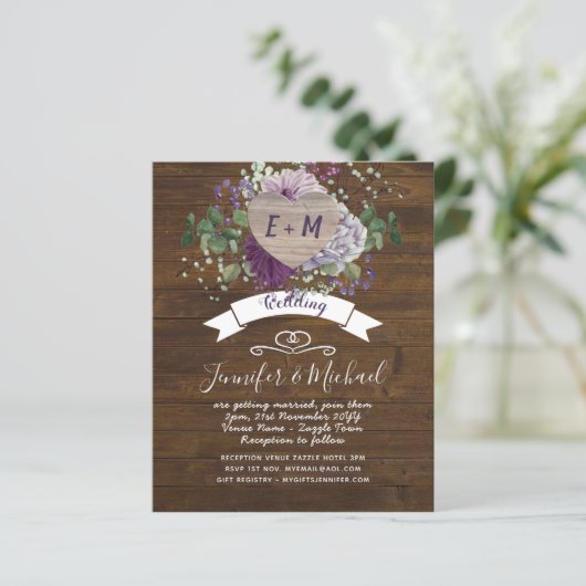 Landelijk Hart FOTO Paars Blauw Bloemmotief Boerde (Staand voorkant)