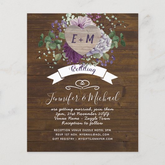 Landelijk Hart FOTO Paars Blauw Bloemmotief Boerde (Voorkant)