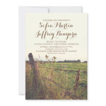 Landelijk hek land rustieke bruiloft uitnodiging