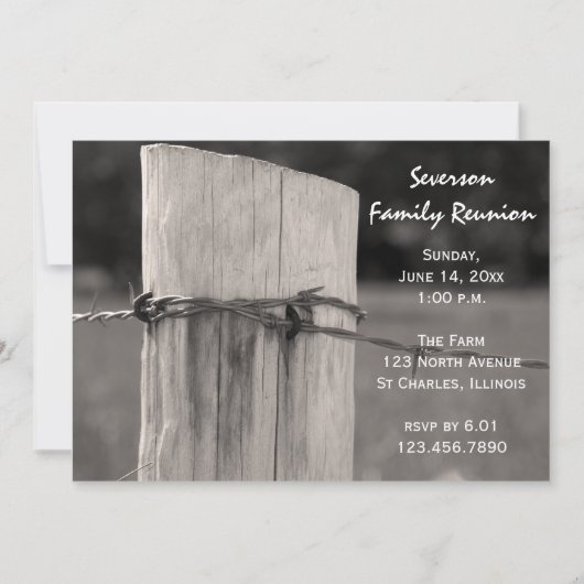 Landelijk hek Post Family Reunion Barn Party Kaart (Voorkant)