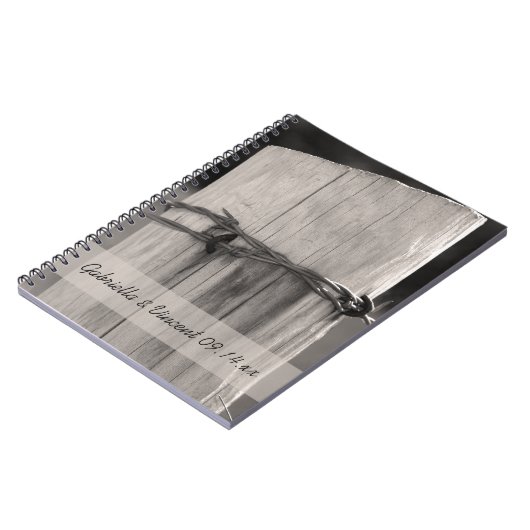 Landelijk hek Post Land Ranch Wedding Notitieboek (Linkerzijde)