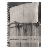 Landelijk hek Post Land Ranch Wedding Notitieboek (Voorkant)