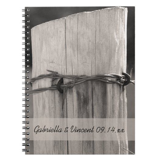 Landelijk hek Post Land Ranch Wedding Notitieboek (Voorkant)