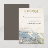 Landelijk hek prikkeldraad rustieke bruiloft RSVP (Voorkant / Achterkant)