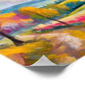 Landelijk herfstlandschap Moderne Abstracte kunst Poster (Hoek)