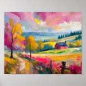 Landelijk herfstlandschap Moderne Abstracte kunst Poster (Voorkant)