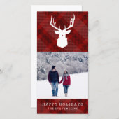 LANDELIJK HERT | PLAID | STIJLVOLE FEestKAART Feestdagenkaart (Voorkant / Achterkant)