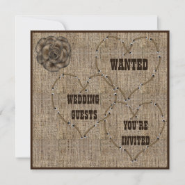 Landelijk Hessian Burlap Wedding Kaart