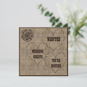 Landelijk Hessian Burlap Wedding Kaart (Staand voorkant)
