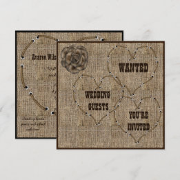 Landelijk Hessian Burlap Wedding Kaart