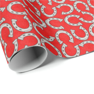 Landelijk hoefijzer patroon cadeaupapier
