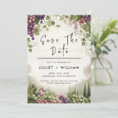 Landelijk hout fruit Ivy wijngaard bruiloft Save The Date (Staand voorkant)