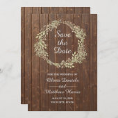 Landelijk. Houten schuur bruiloft Save the Date Kaart (Voorkant / Achterkant)