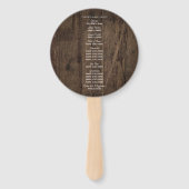 Landelijk Houten Schuur Bruiloftsprogramma Handwaaier (Achterkant)