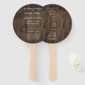 Landelijk Houten Schuur Bruiloftsprogramma Handwaaier (Voorkant en achterkant)