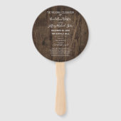 Landelijk Houten Schuur Bruiloftsprogramma Handwaaier (Voorkant)