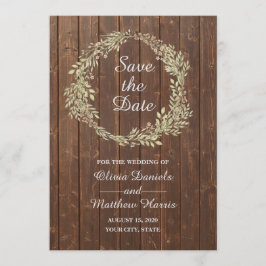 Landelijk. Houten schuur trouwkaart Save the Date Kaart