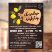 Landelijk houten snijplank Citrus kookscript Raamsticker (Vel 2)